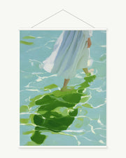 Bright Current art print with included white cylindrical hanging rods