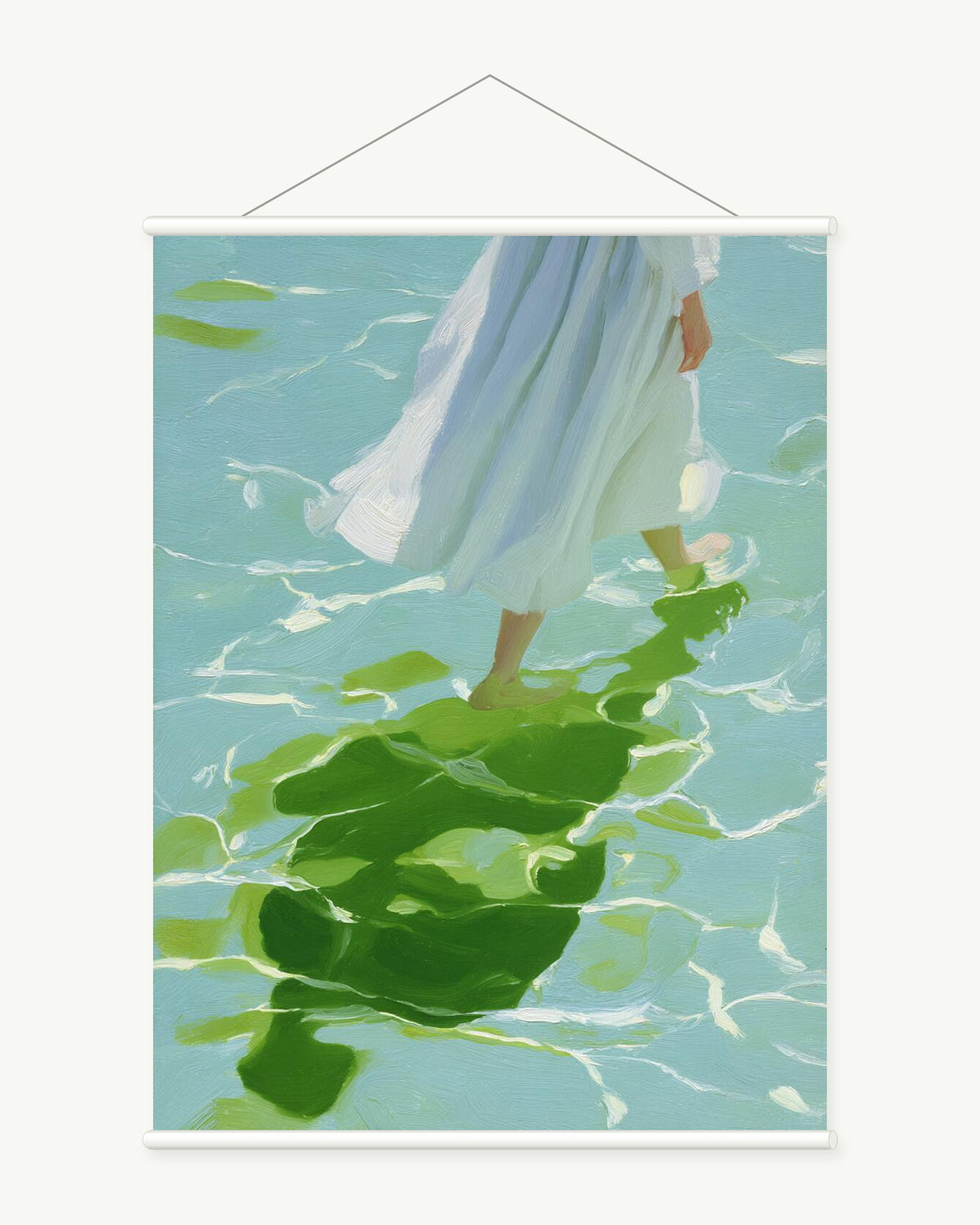 Bright Current art print with included white cylindrical hanging rods