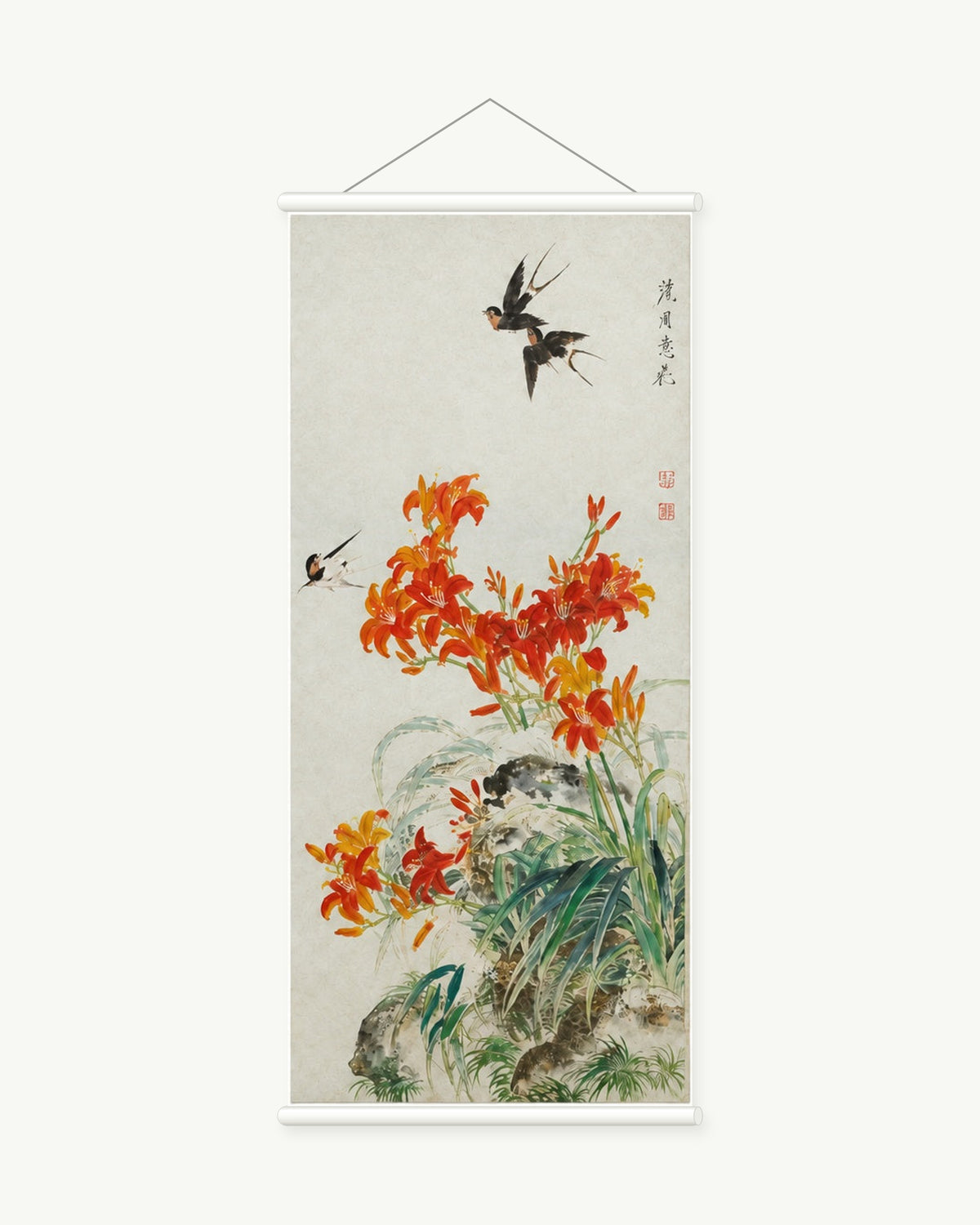Daylilies and Swallows