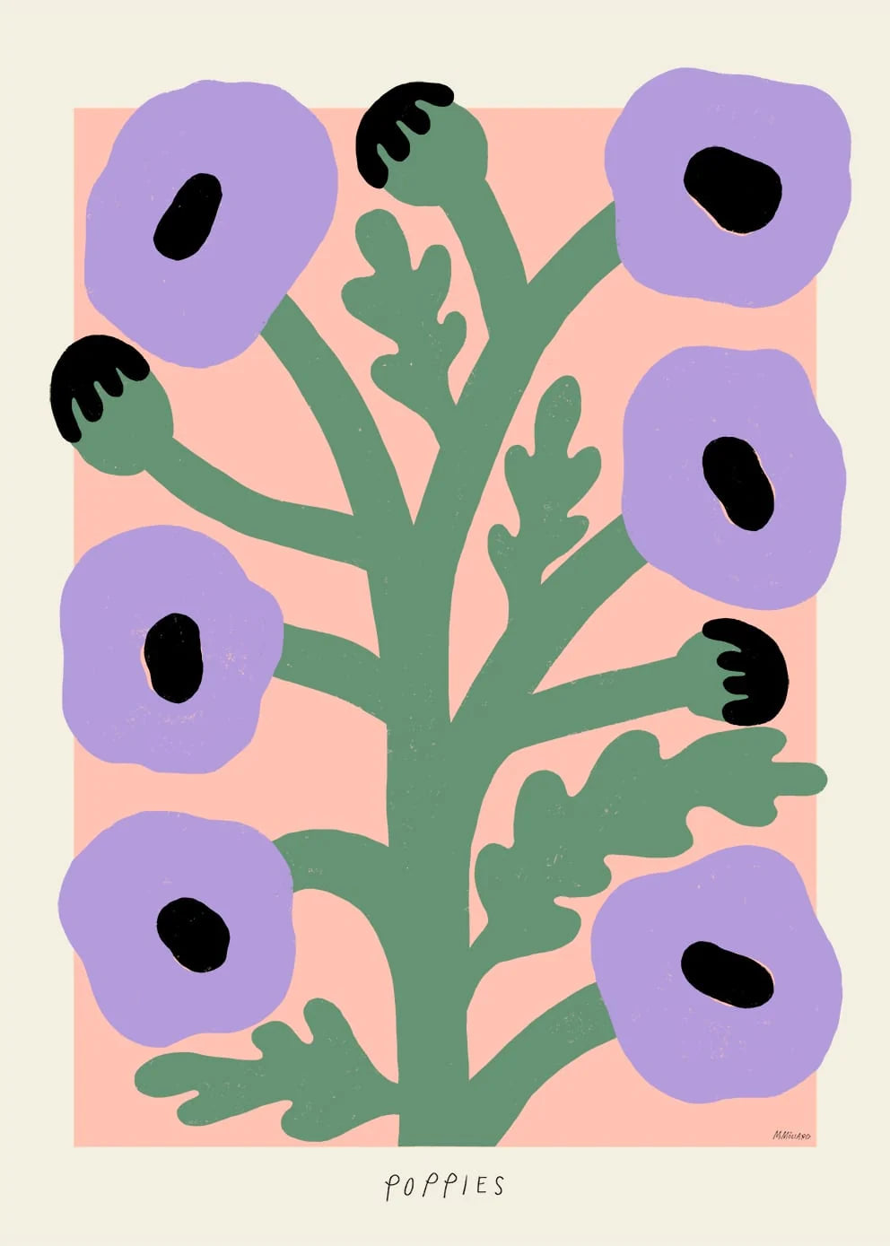 Purple Poppies - clean artwork preview