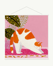 Morning Bow art print with included white cylindrical hanging rods