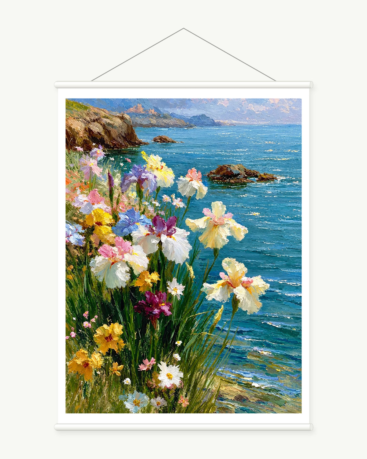 Irises Above a Turquoise Cove