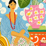 Woman Among Garden Blooms — detail cropped from the original artwork