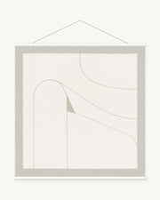 Quiet Arc art print with included white cylindrical hanging rods