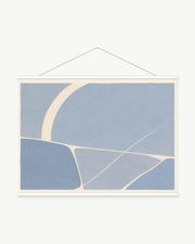 Sky Plane art print with included white cylindrical hanging rods