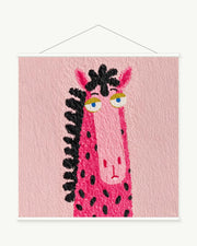 Spotted Mane Horse art print with included white cylindrical hanging rods