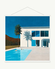 White House Summer art print with included white cylindrical hanging rods