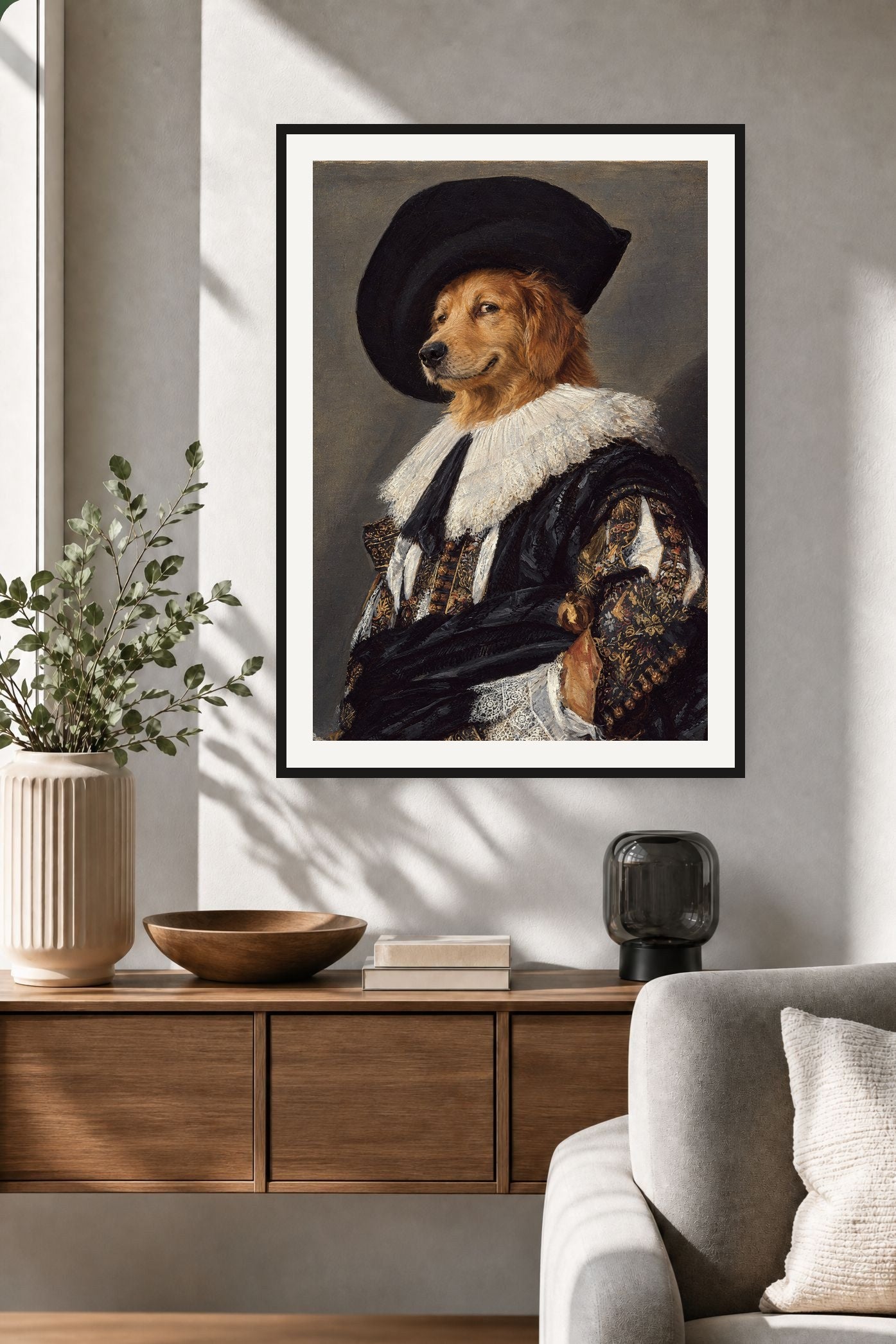 Your pet, the star of a famous painting.